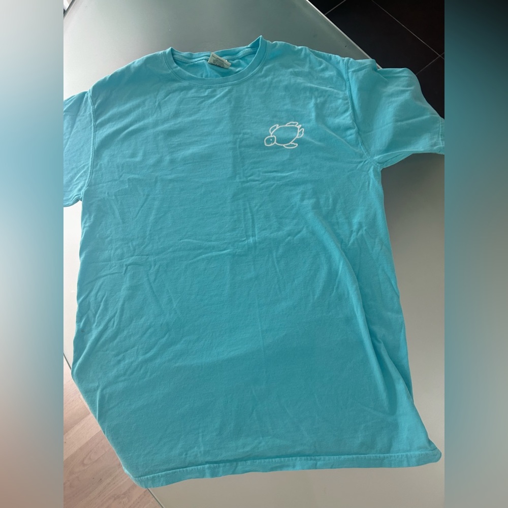 Shelly Cove Womens 100% cotton short sleeve turtle mint/green shirt size medium